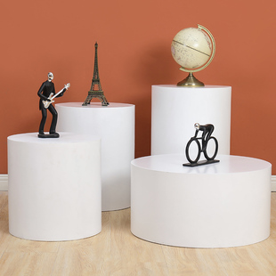 烤漆直播站台展览会展台圆形地台展示台圆柱摆件增高陈列促销产品