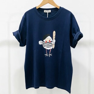 女装夏季T恤韩国东大门简约风韩版时尚印花短袖正肩大版显瘦百搭