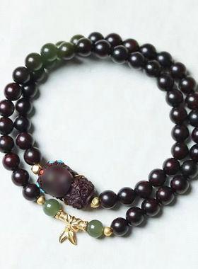 印度小叶紫檀DIY节节高度母款手链规格6MM男女念珠文玩厂家批发