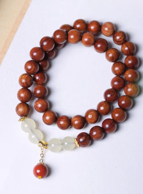 花梨木DIY点红款手链规格0.8男女简约风首饰装饰念珠首饰厂家批发