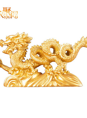 厂家批发风水龙青龙树脂仿铜汉龙摆件神龙底座生肖龙家居摆设