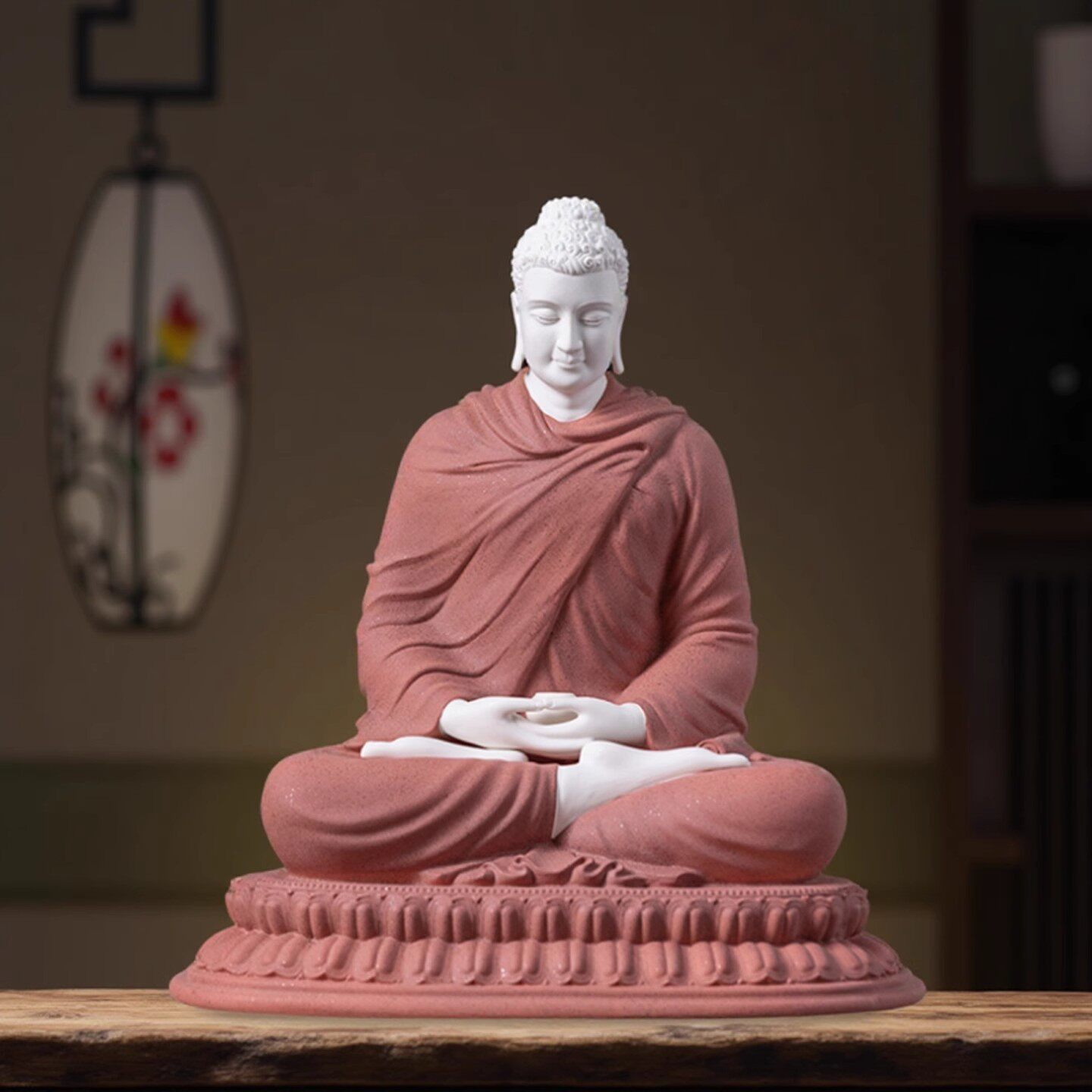 新中式禅意陶瓷如来佛摆件创意释迦摩尼家居摆设装饰品工艺品