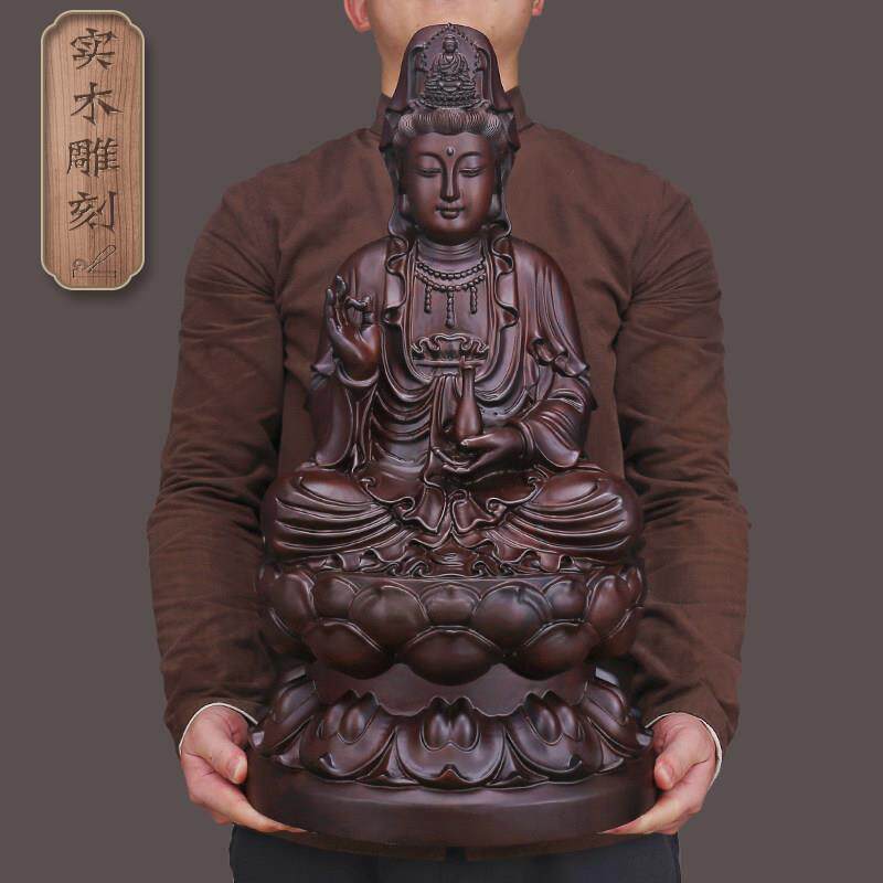 实木质雕刻观音菩萨佛像摆件大号南海观世音菩萨像客厅家用保平安
