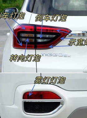 适用于奇瑞瑞虎5X后尾灯刹车灯倒车灯泡双闪示宽转向灯后雾灯灯泡