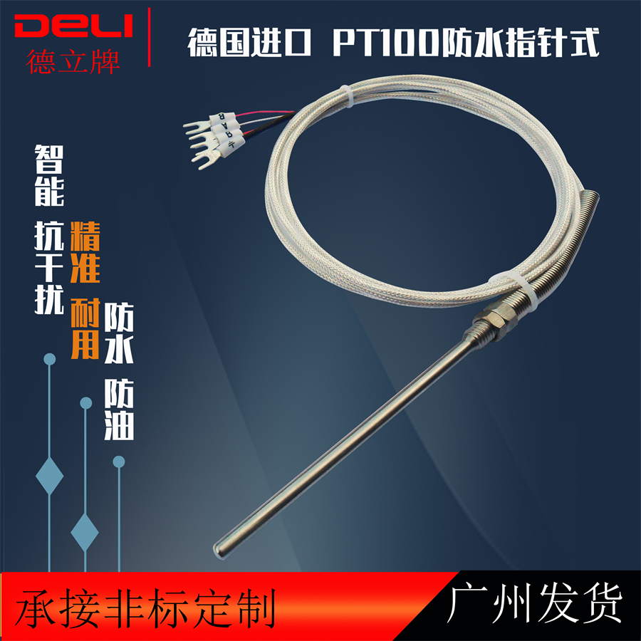 DELI热电阻工厂店防水探针PT100