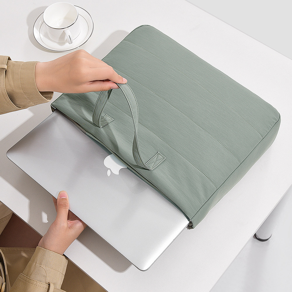 好看的笔记本手提电脑包14寸女大容量通勤简约ins单肩包适用苹果MacBook Pro13联想小新air华为15.6惠普