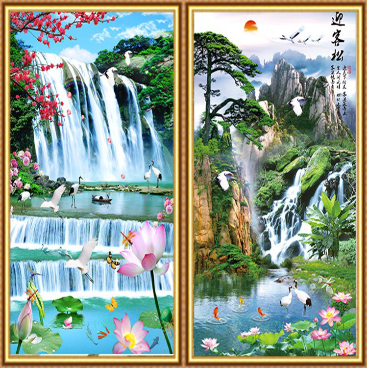 家和壁画风水玄关走廊立体墙贴
