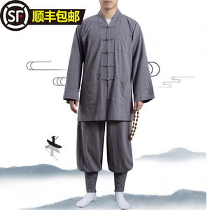 僧服巷外僧服短褂砂洗棉僧衣僧人和尚僧侣春秋套装出家人免绑腿小