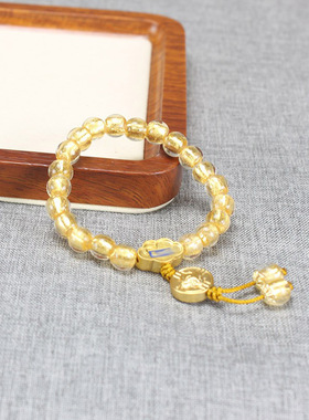 男女香灰琉璃手串半金半银箔手链