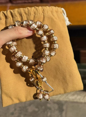 香灰金沙琉璃手串项链