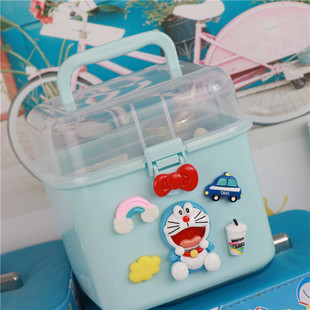 可爱卡通小号叮当猫机器猫哆啦多层医药箱急救药品收纳盒塑料药箱