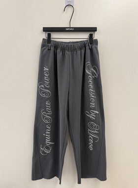 SKip Smile 甜酷穿搭闪闪字母烫钻休闲裤女卫裤 松紧腰直筒裤