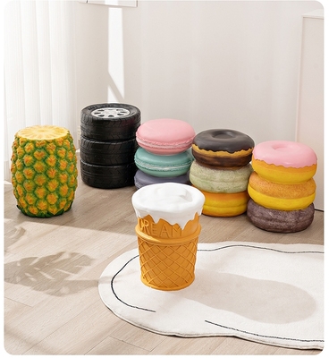 王家居创意可爱礼物坐墩矮凳甜筒冰淇淋凳子换鞋凳甜甜圈菠萝矮凳