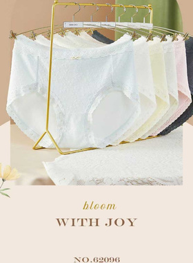 专柜秘语内裤梵花理粘纤面料舒适抗菌中腰平角裤女62095  62096