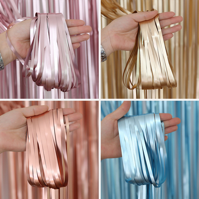 哑光流苏背景墙面生日派对雨丝