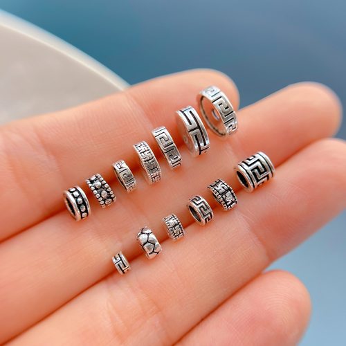 纯银配饰回纹隔珠星月金刚垫片