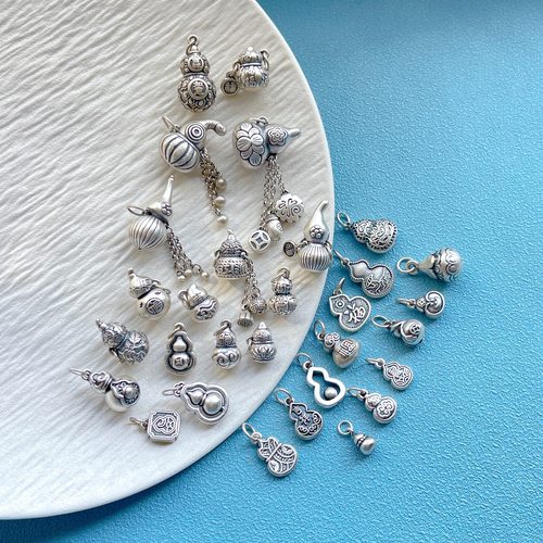 纯银饰配件葫芦流苏穗子吊坠挂坠