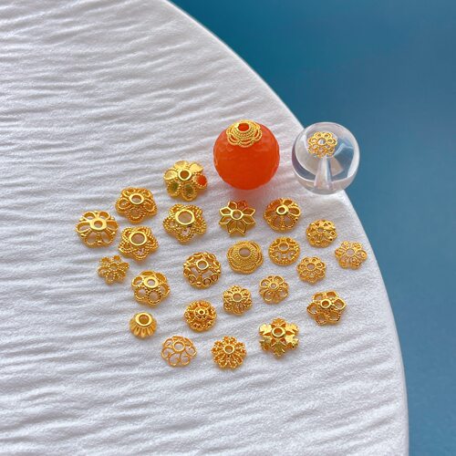 古法金配件花托花帽隔珠垫片diy