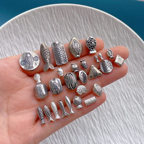 纯银锦鲤小鱼隔珠桶珠腰珠手牌