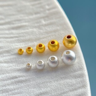 18K包金保色配件古法金珠银珠散珠子单珠隔珠diy手工手链项链编绳