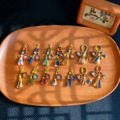 文玩配饰牛皮药泥擦擦小唐卡吊坠佛珠提溜挂坠扎基拉姆黄财神diy