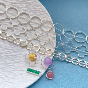 清迈手工银錾刻套珠圈隔珠包珠环卡珠圈串珠diy手串项链配饰材料