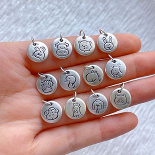 足银999纯银饰配件十二生肖吊坠本命年挂坠蛇提溜diy手串项链配饰