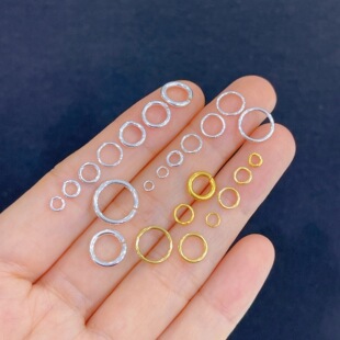 古法金s925银镀24K金纯银配件开口环闭口圈单圈手工diy手链项链