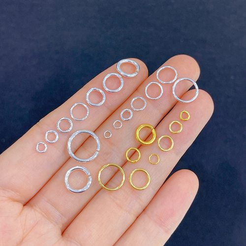 纯银开口圈闭口环手链项链连接圈