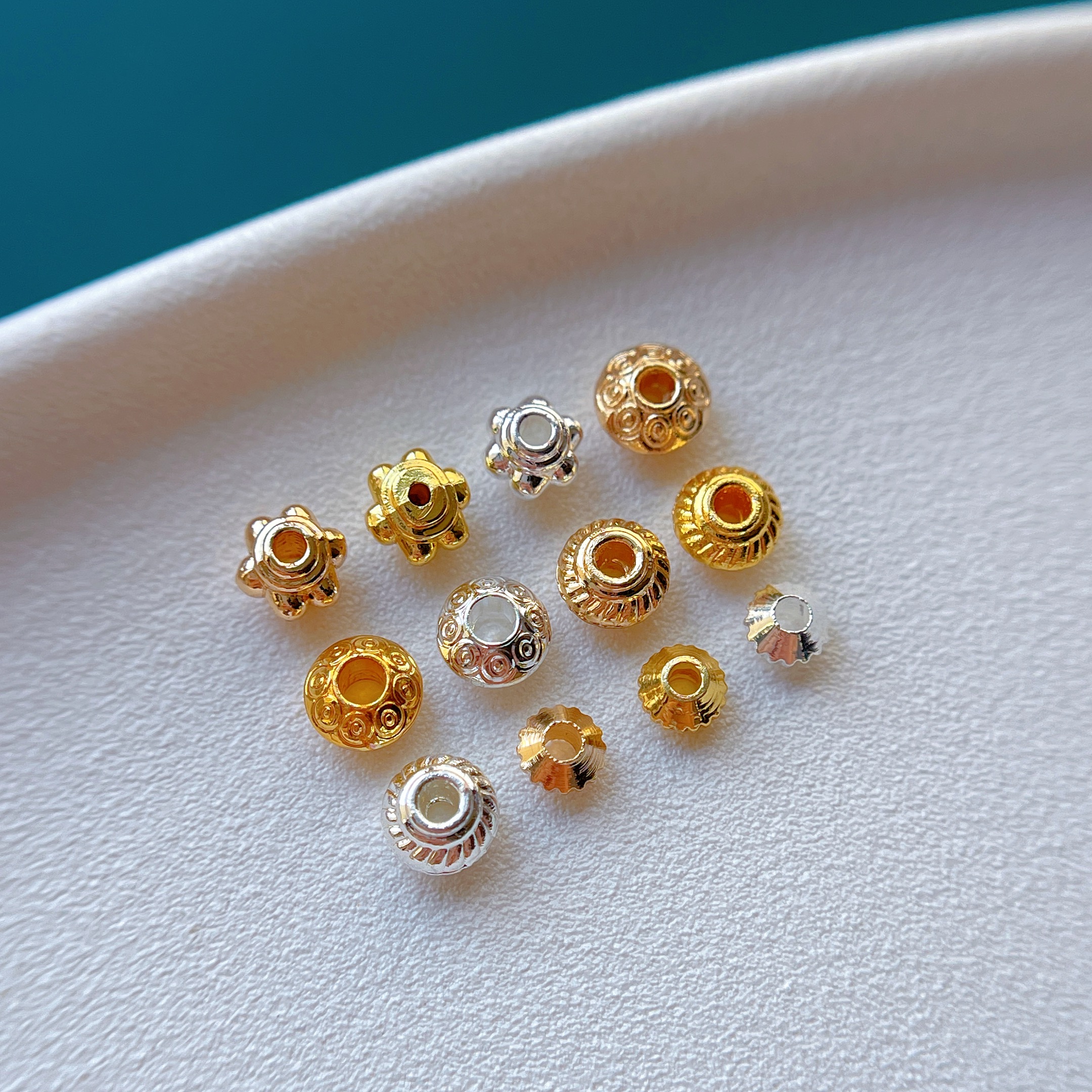 包18K金配件齿轮雪花飞碟隔珠diy