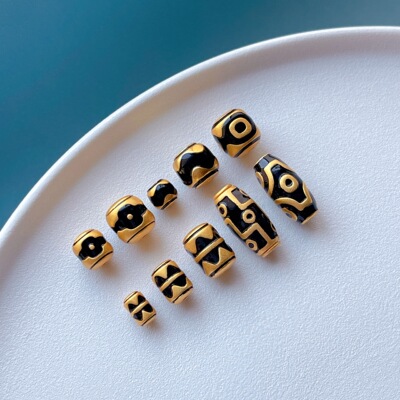 包金配件虎牙九眼坛城天珠diy