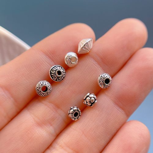 纯银回纹车轮隔珠垫片diy饰品