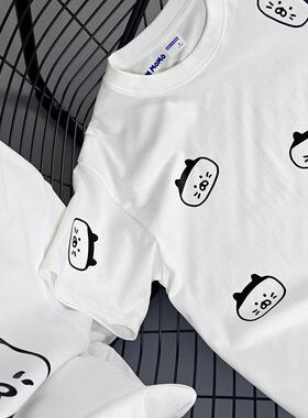 I AM MOMO原创小众插画短袖T恤可爱喵星人趣味猫咪OVERSIZE情侣款