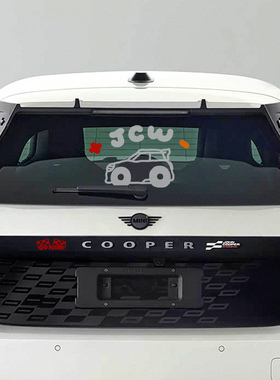 I AM MOMO原创设计Ejcw电MINI轻量化车标可爱后窗装饰贴纸迷你J01