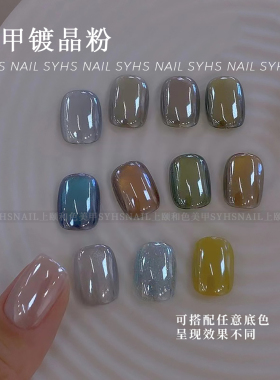 SYHS美甲镀晶粉闪亮梦幻高级感闪粉可搭配任意底色美甲店专用