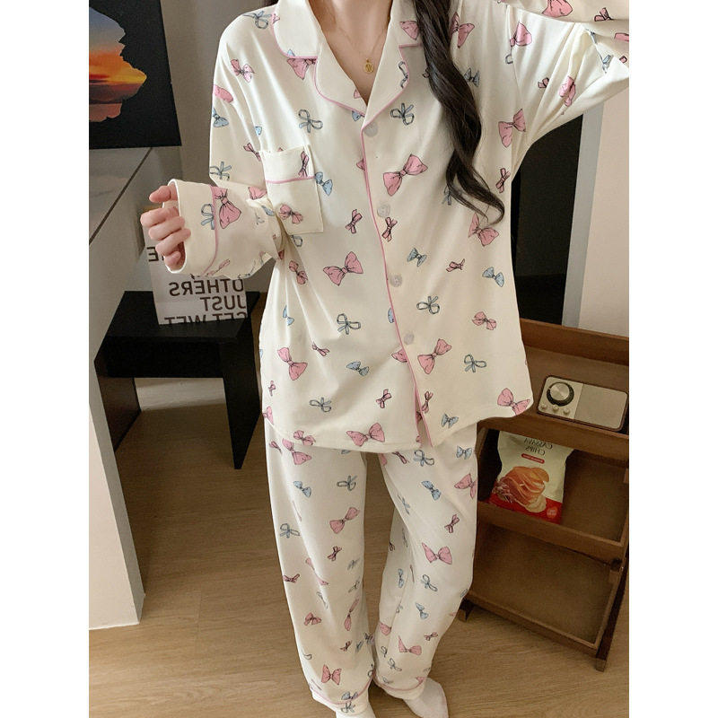 新款春秋季双长袖睡衣女开衫套装休闲卡通牛奶丝家居服女网红,女士内衣/男士内衣/家居服,睡衣/家居服套装,淘宝优惠券,粉丝福利购,淘宝优惠卷