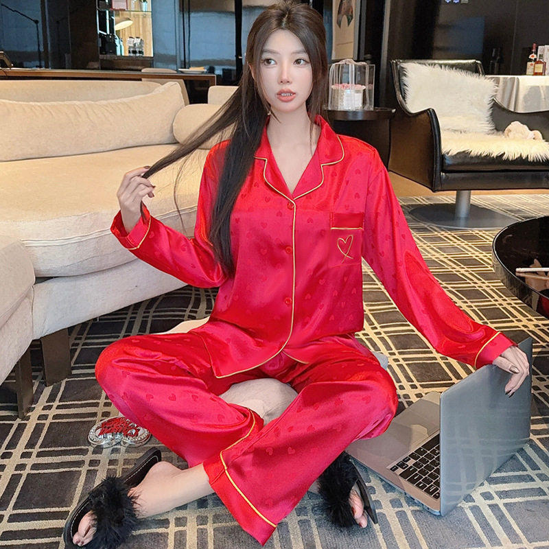 春秋季睡衣女直播款长袖家居服丝绸冰丝休闲仿真丝套装女网红,女士内衣/男士内衣/家居服,睡衣/家居服套装,淘宝优惠券,粉丝福利购,淘宝优惠卷