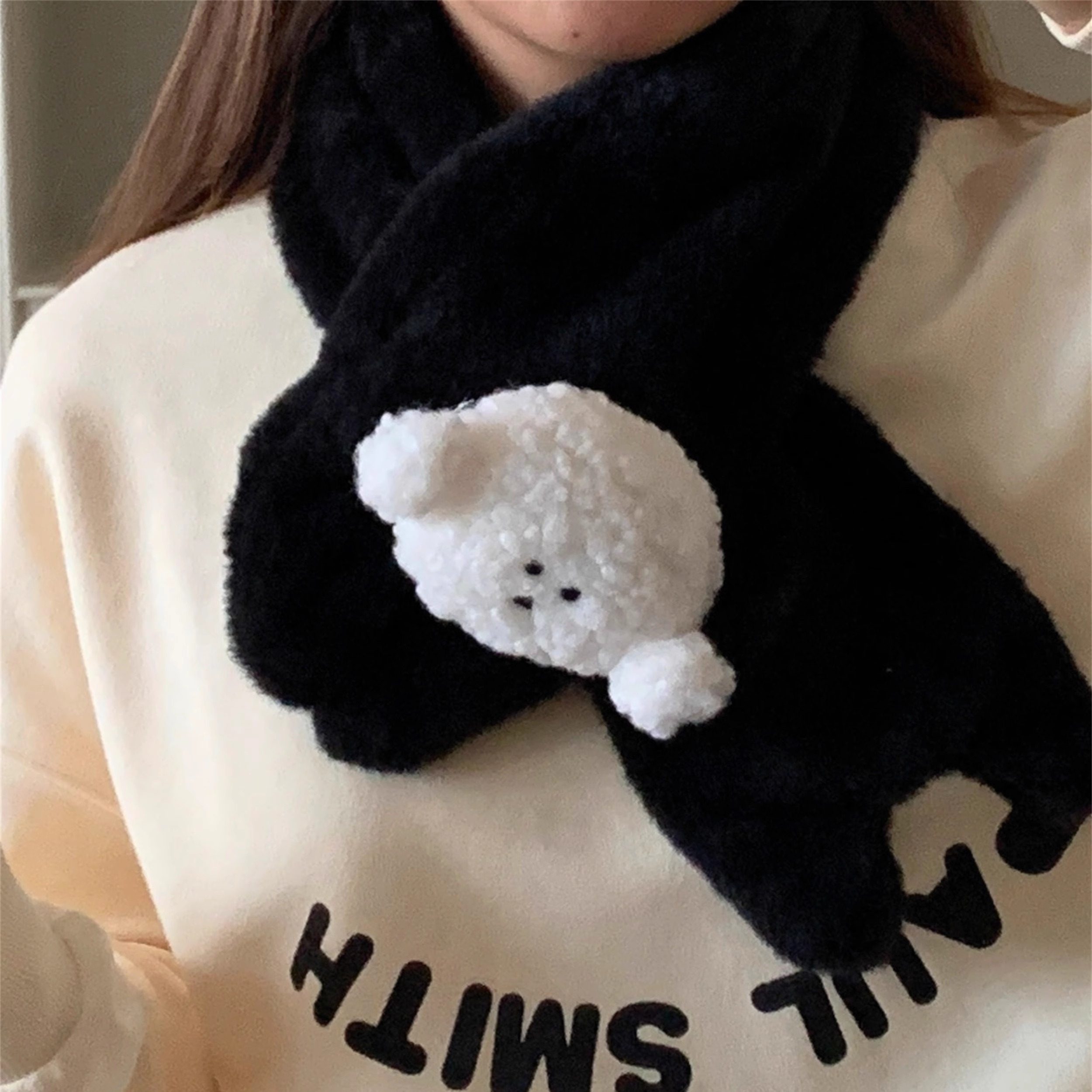 围巾女秋冬季2025新款卡通毛绒小狗围脖保暖百搭护颈交叉骑车防寒,服饰配件/皮带/帽子/围巾,围巾/丝巾/披肩,淘宝优惠券,粉丝福利购,淘宝优惠卷