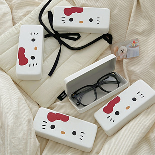 ins风可爱猫咪眼镜盒便携抗压防摔墨镜近视眼镜收纳盒子学生女