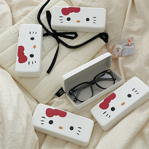 ins风可爱猫咪眼镜盒便携抗压防摔墨镜近视眼镜收纳盒子学生女
