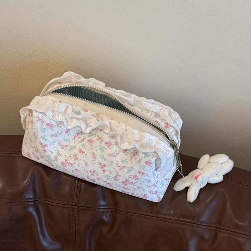 碎花笔袋高颜值ins风女生2025新款大容量文具盒学生多功能铅笔盒