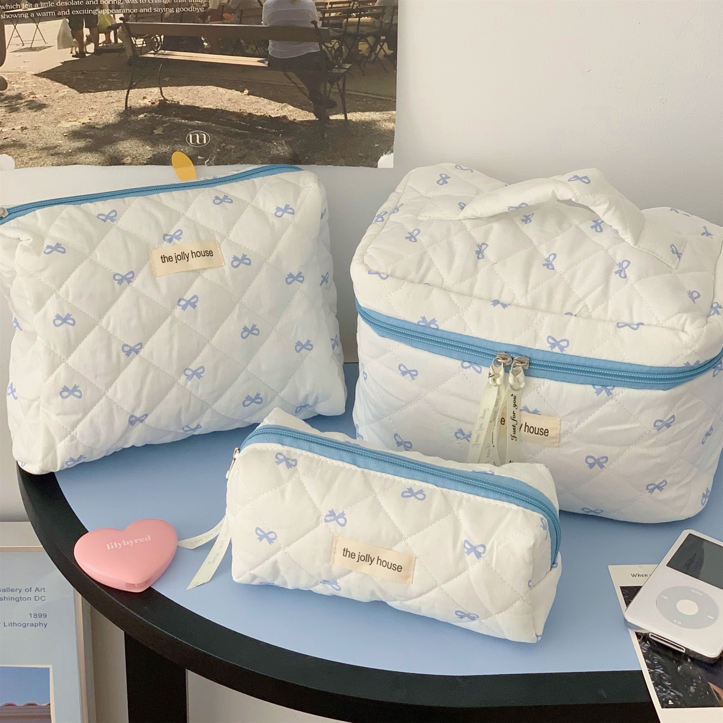 化妆包女2025新款便携女高端收纳洗漱包甜美蝴蝶结大容量内胆包,收纳整理,化妆包,淘宝优惠券,粉丝福利购,淘宝优惠卷