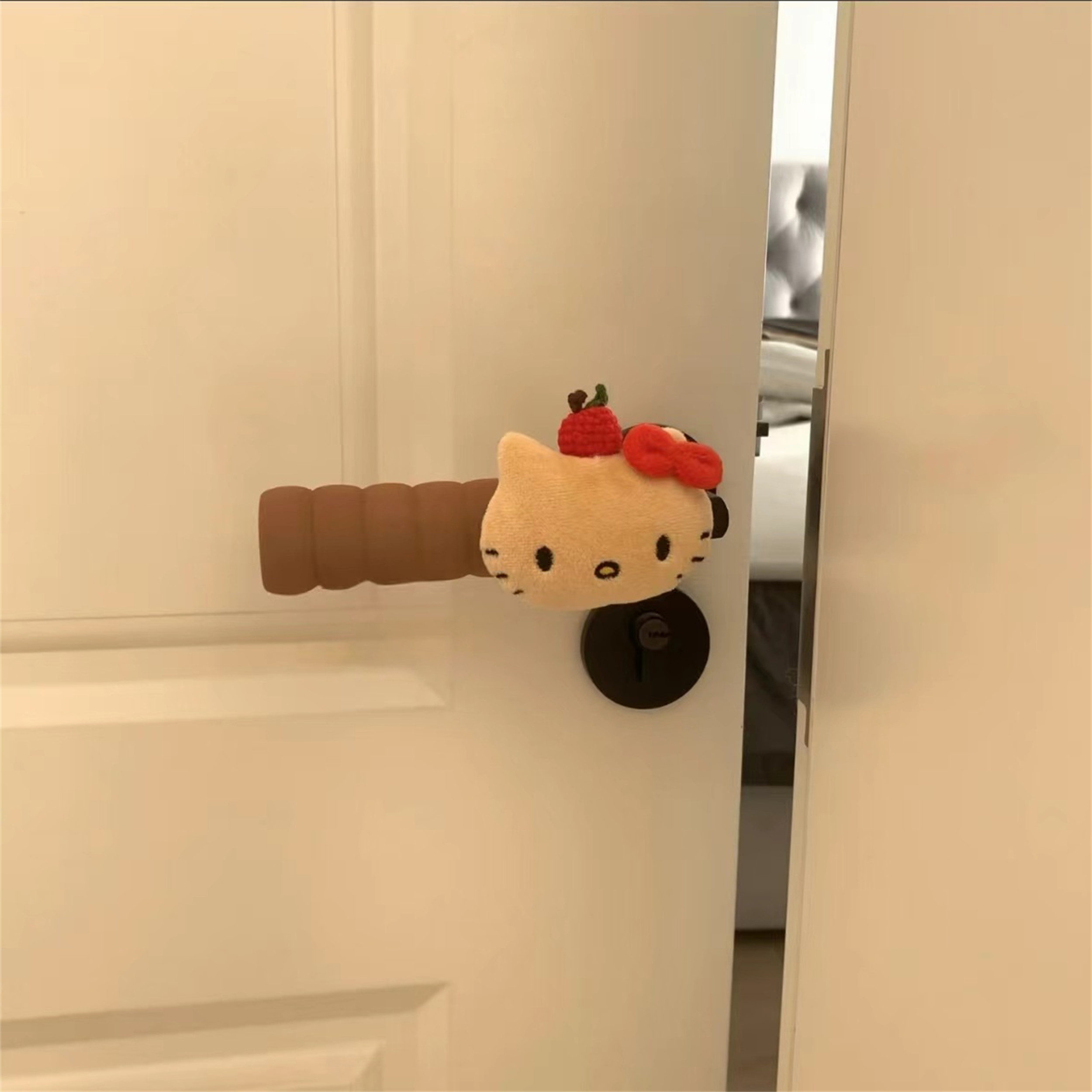 可爱猫咪门把手护套冬天防静电保护套创意装饰卧室防碰撞门把手套