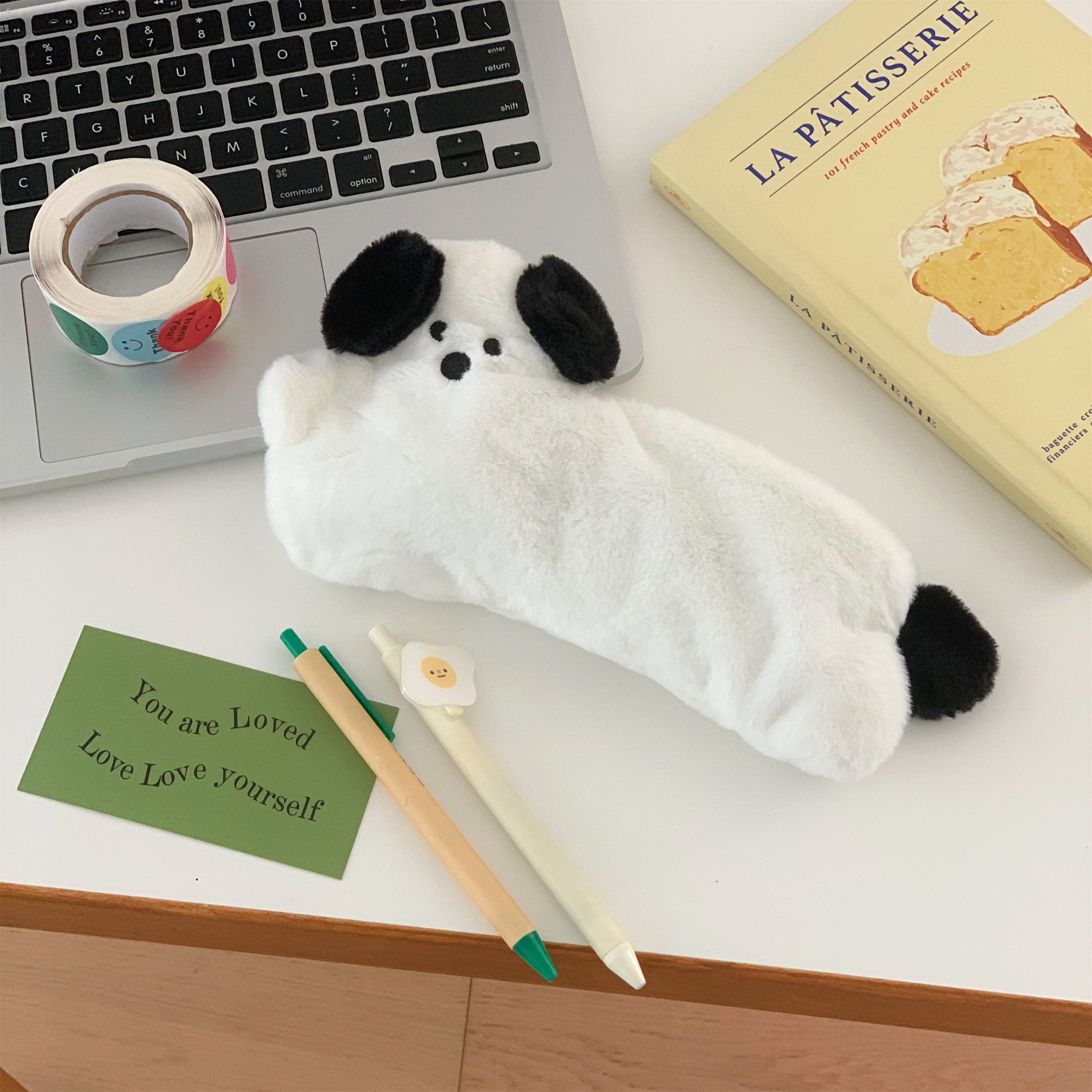 ins奔跑小狗可爱毛绒动物笔袋少女高颜值大容量文具袋收纳铅笔盒