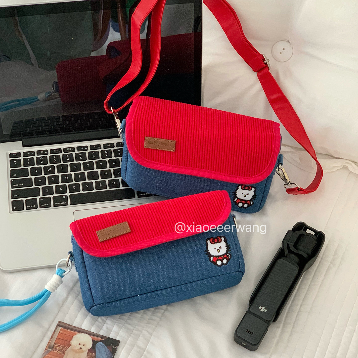 大疆pocket3收纳包可爱卡通数据线耳机保护套多功能斜挎ccd相机包