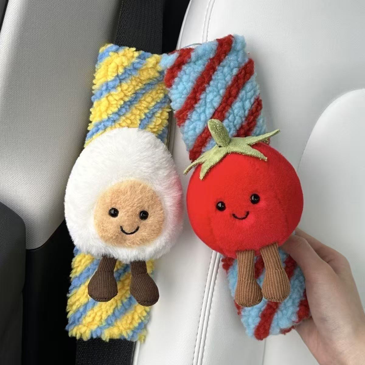 番茄炒蛋安全带护肩套可爱汽车装饰防磨衣服保护套玩偶保险带肩带