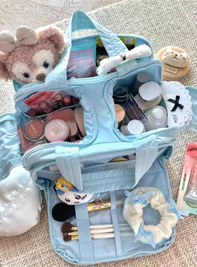 旅行手提化妆包超大容量便携式多功能洗漱包化妆护肤品分区收纳袋