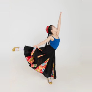 儿童维族练习裙新疆舞大摆裙子儿童艺考新疆维吾族舞蹈半身大摆裙