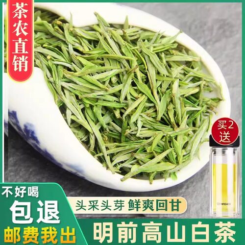 安吉2026年新茶明前特级白茶头采绿茶叶高山珍稀白茶散装250g罐装