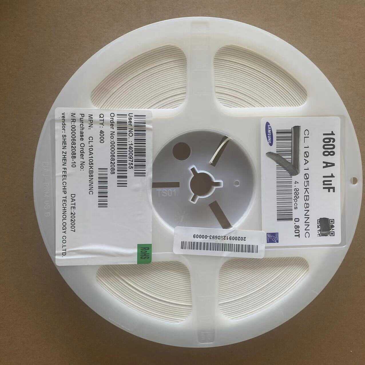 三星 贴片电容 CL10A105KB8NNNC 4000颗直接拍包邮整盘 - 实物图